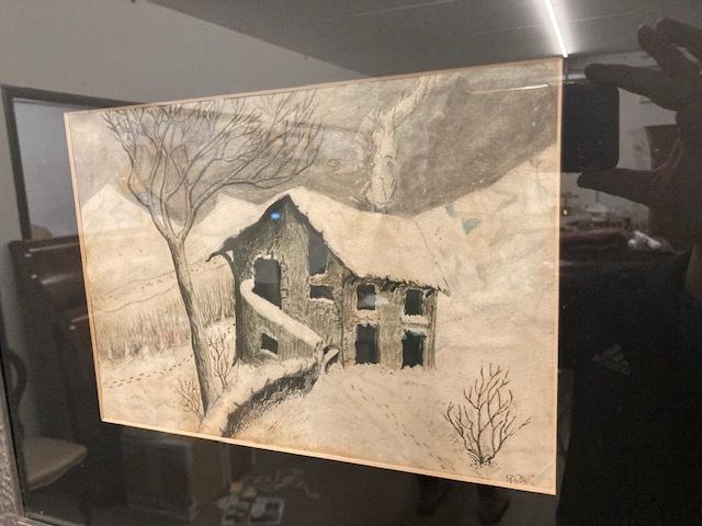 Ancient Painting From The End Of The 19th Century By Alessandro Castelli, House With Snow, Signed. photo furniture