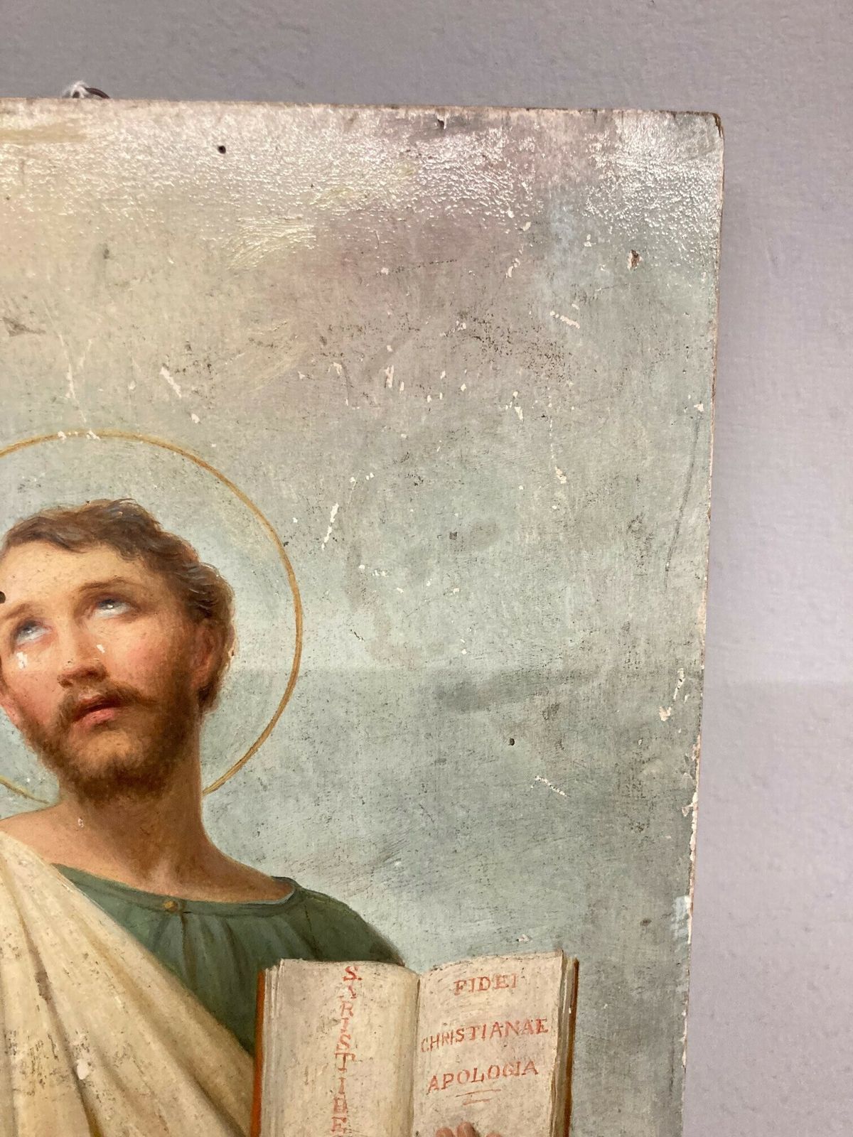 Ancient Icon Painting Of St  Aristide From The 18th Century Italian School photo vintage