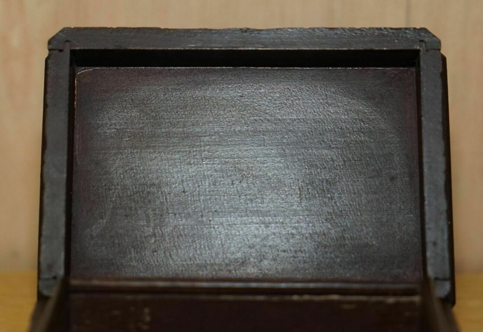 200.0 Original Antique Grape Vine Carved Black Forest Wood Music Box Needs Service photo