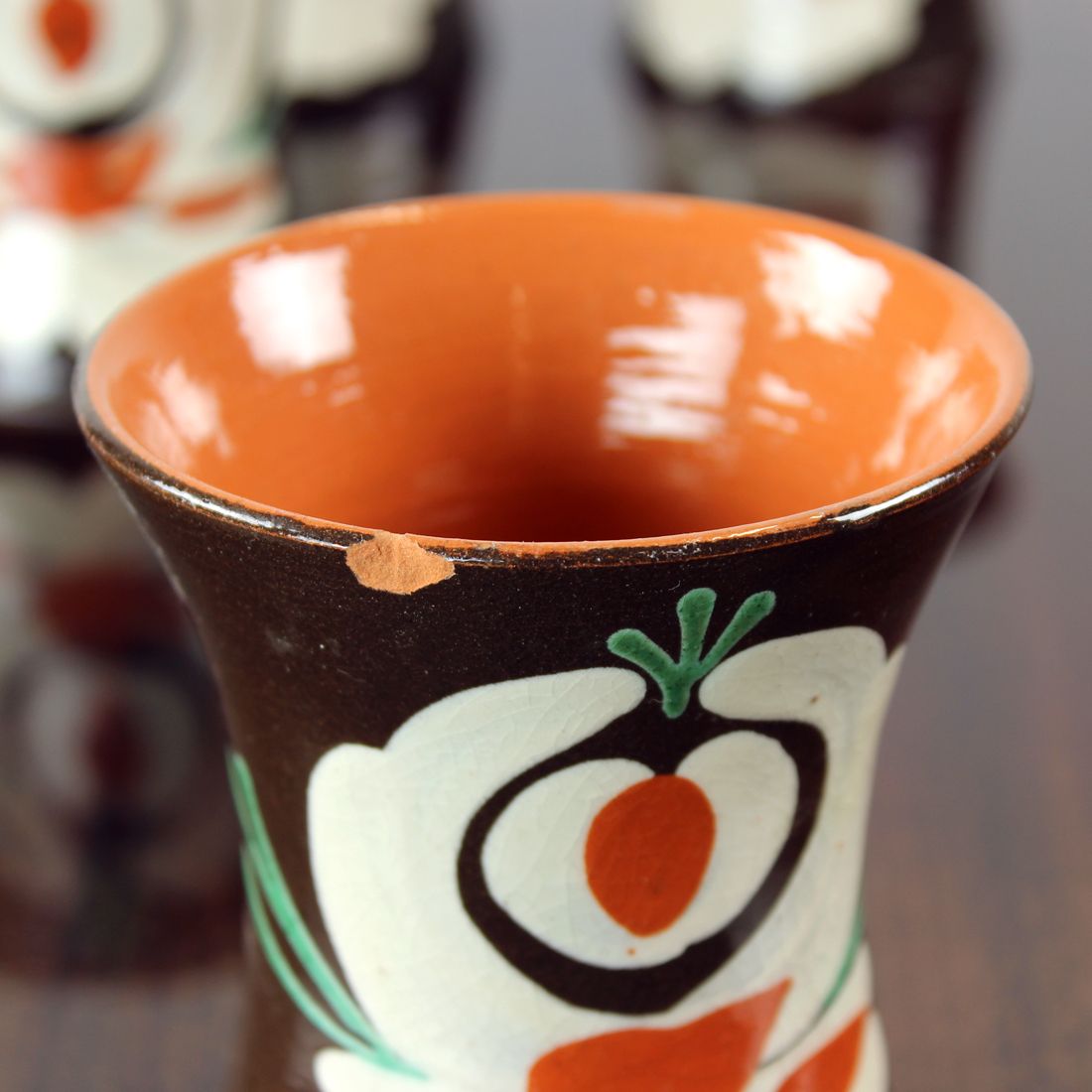 Set Of 6 Handmade Vintage Cups, Pozdisovce Czechoslovakia 1950s photo buy