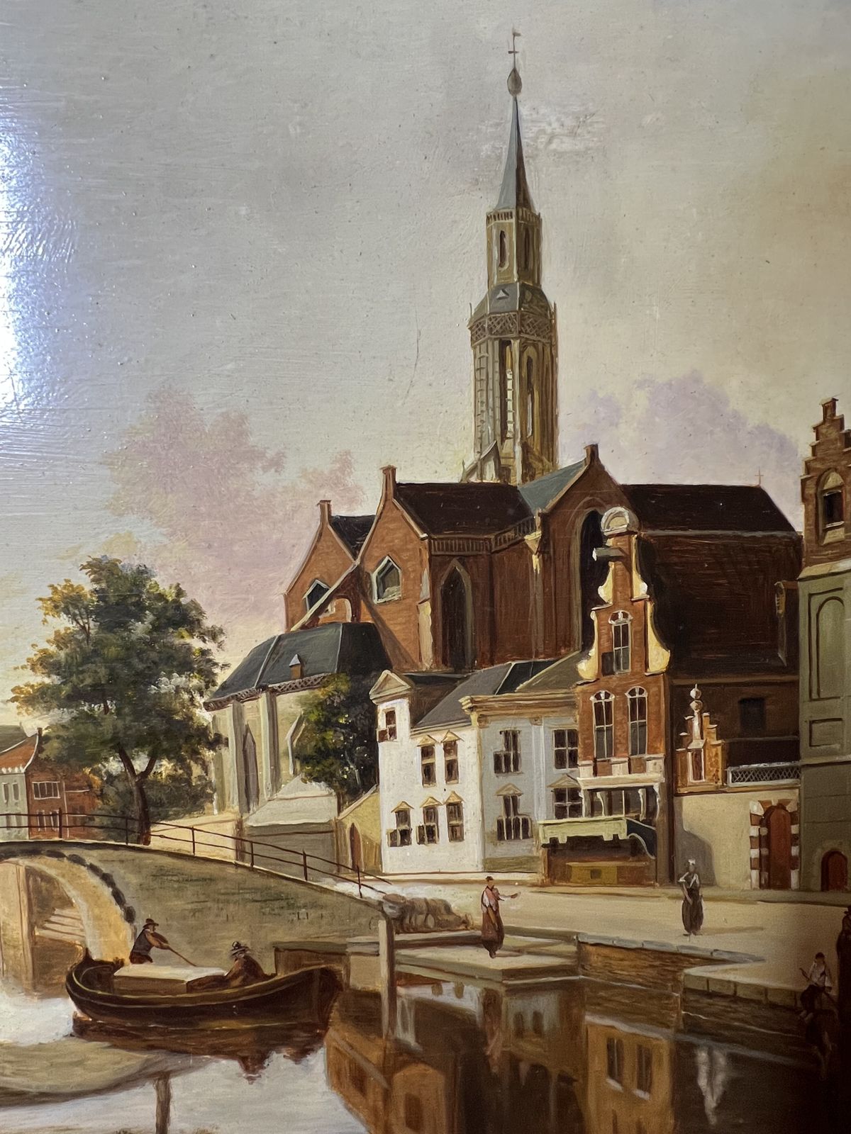 20th Century Dutch School After Johannes Vermeer 'View Of Delft' Oil Painting photo buy