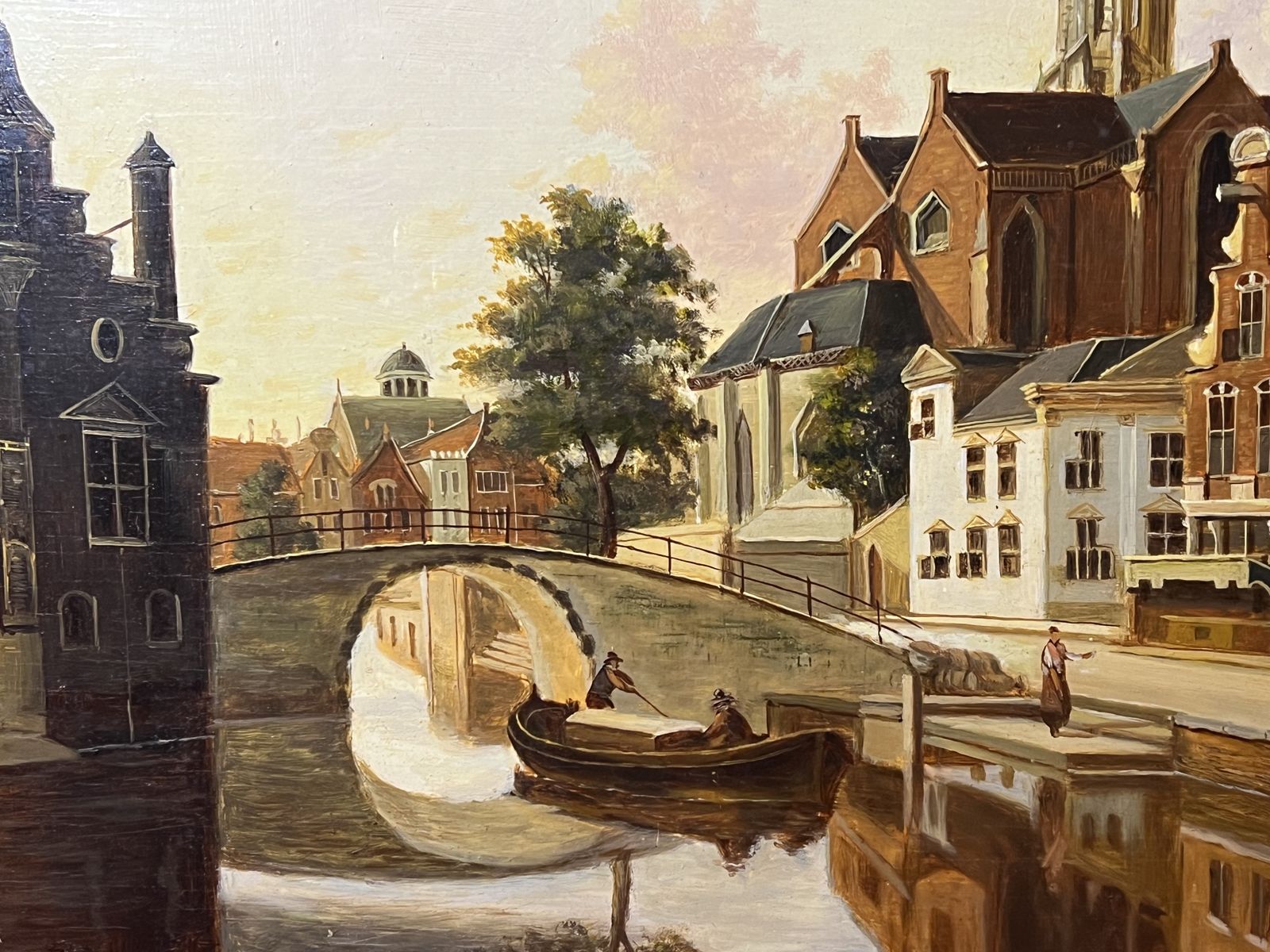 photo vinterior 20th Century Dutch School After Johannes Vermeer 'View Of Delft' Oil Painting
