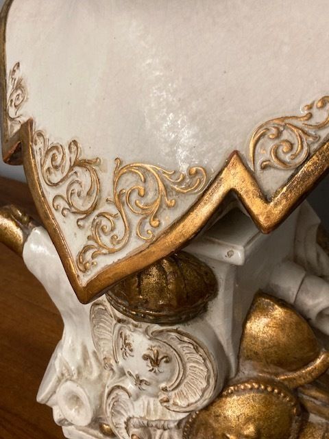 photo for sale Ancient Ceramic Sculpture Of Knight's Armor With Base From The Early 1900s