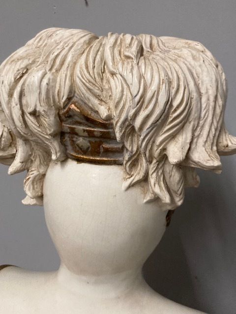 photo buy Ancient Ceramic Sculpture Of Knight's Armor With Base From The Early 1900s