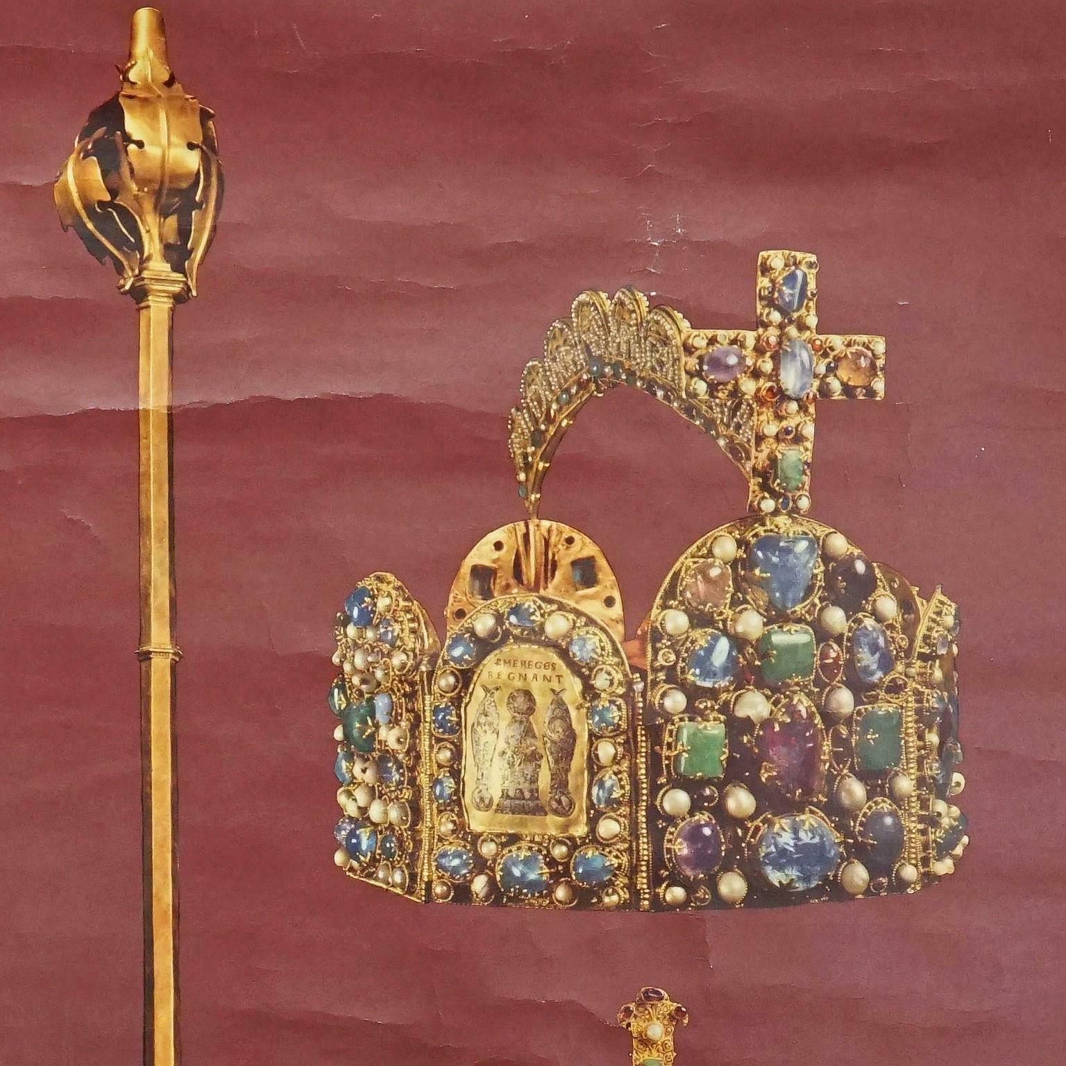 Vintage Mural Wall Chart Coronation Insignia Holy Roman Empire German Nation photo furniture