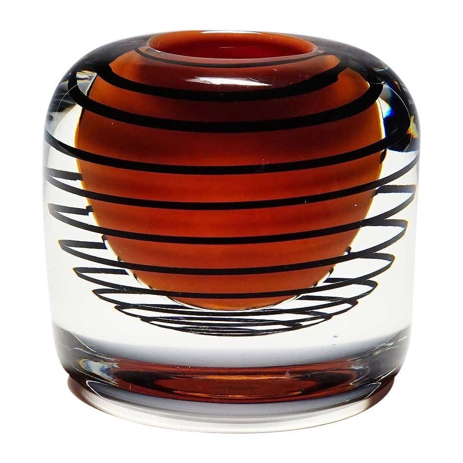 Massive Expo Vase By Olle Alberius For Orrefors Sweden 1973