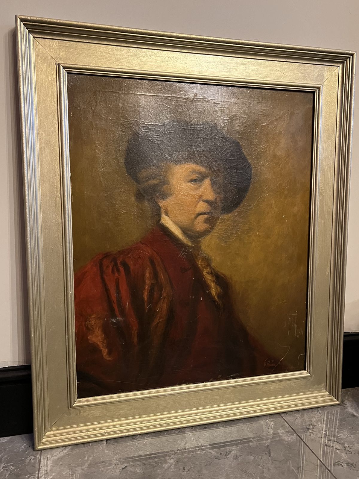 photo furniture Early 19th Century Fine Art Portrait Of  Sir Joshua Reynolds By Artist R Hearn