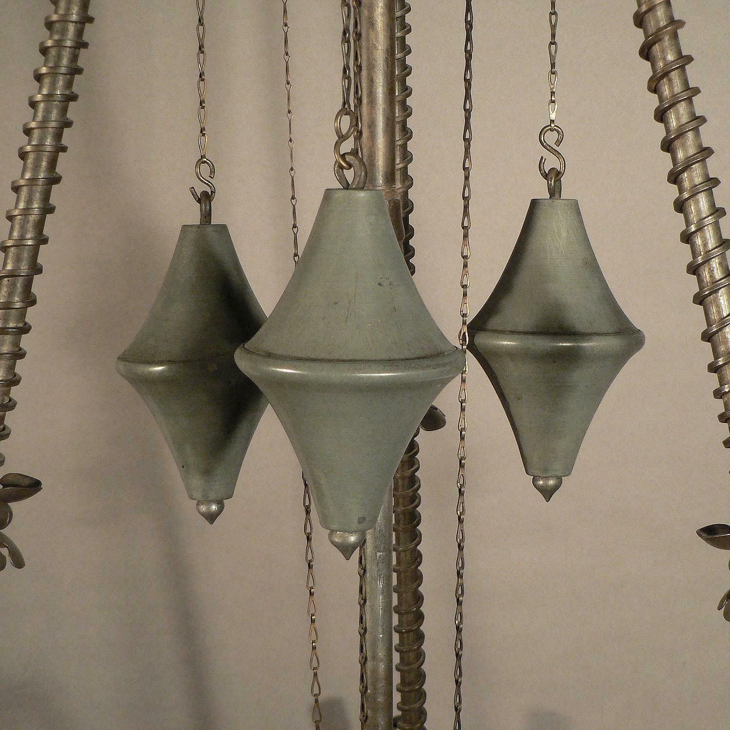 2890.0 Antique Handforged Mediaeval Iron Lustre From A German Castle photo