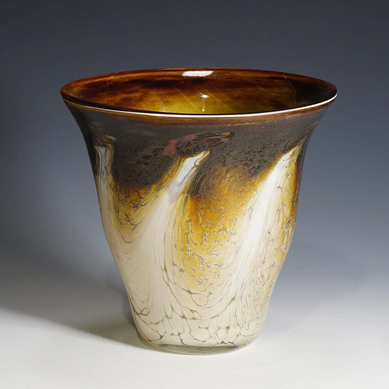 Vintage Marble Glass Vase Designed By Richard Glass Circa 1980 photo furniture