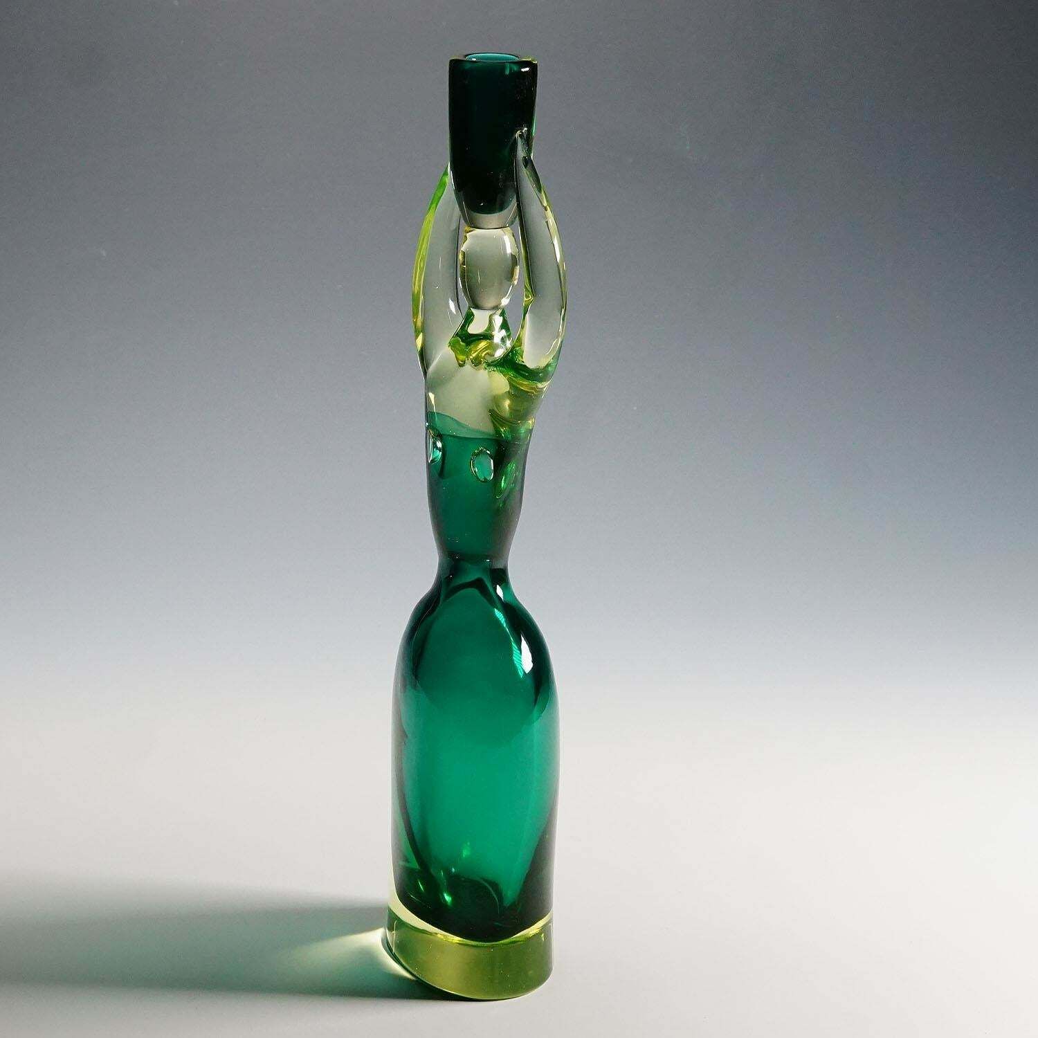 Large Cenedese (Attr.) Sommerso Glas Candle Stick Designed By Antonio Da Ros photo buy
