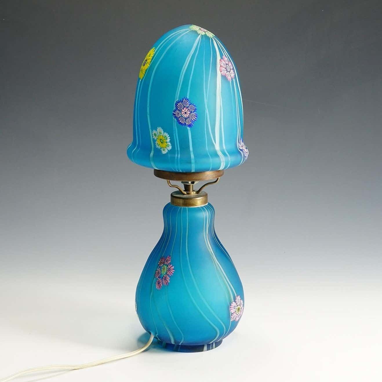 Vintage Fratelli Toso Millefiori Desk Lamp, Murano Circa 1950 photo furniture