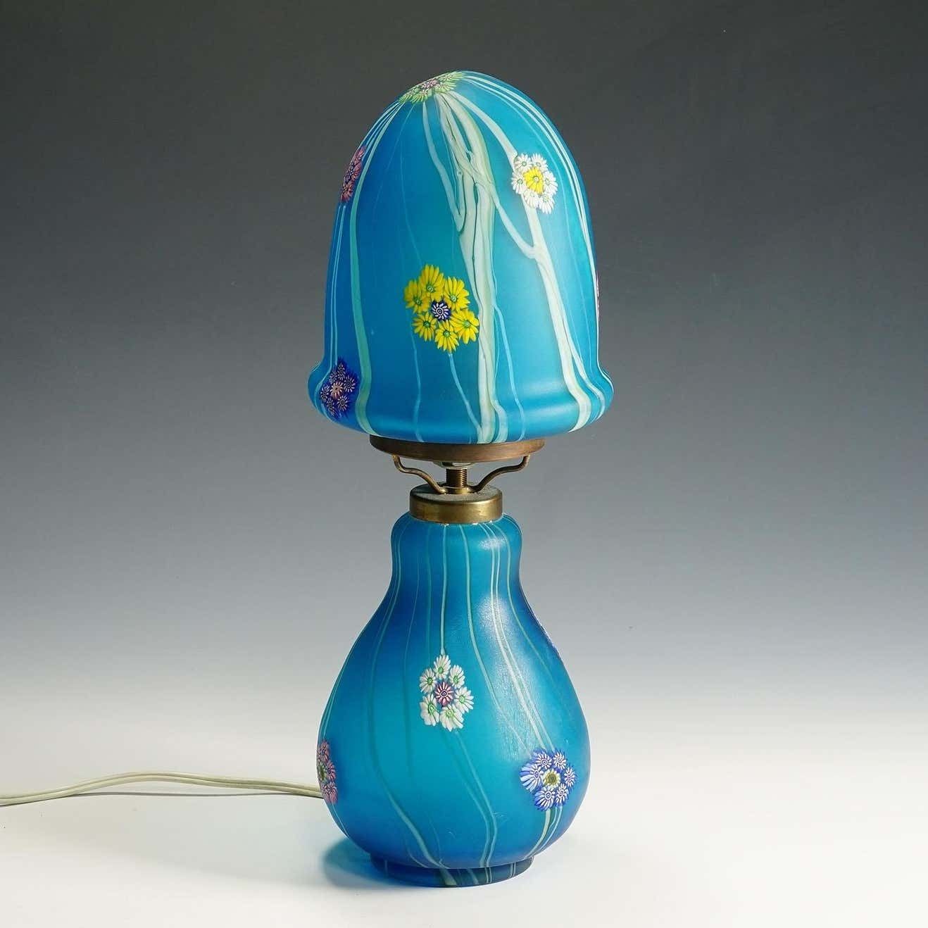 Vintage Fratelli Toso Millefiori Desk Lamp, Murano Circa 1950 photo for sale