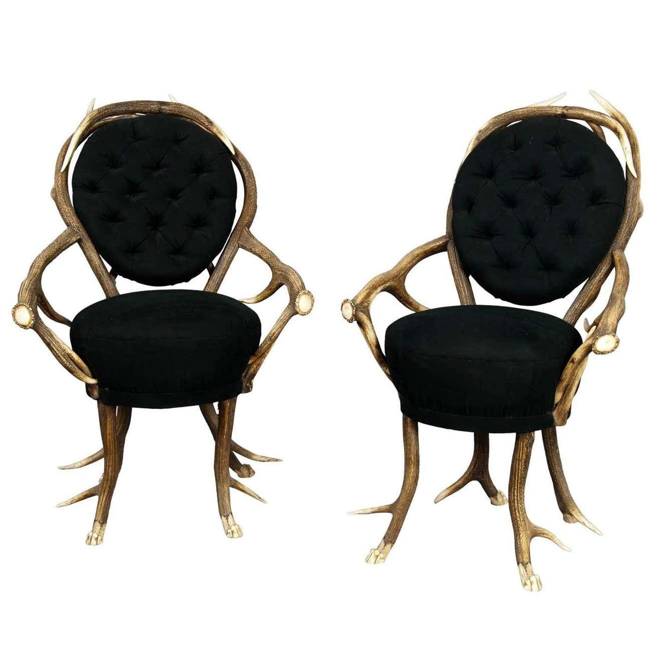 Paar Zeldzame Geweifauteuils, Frans, Ca. 1860 photo furniture
