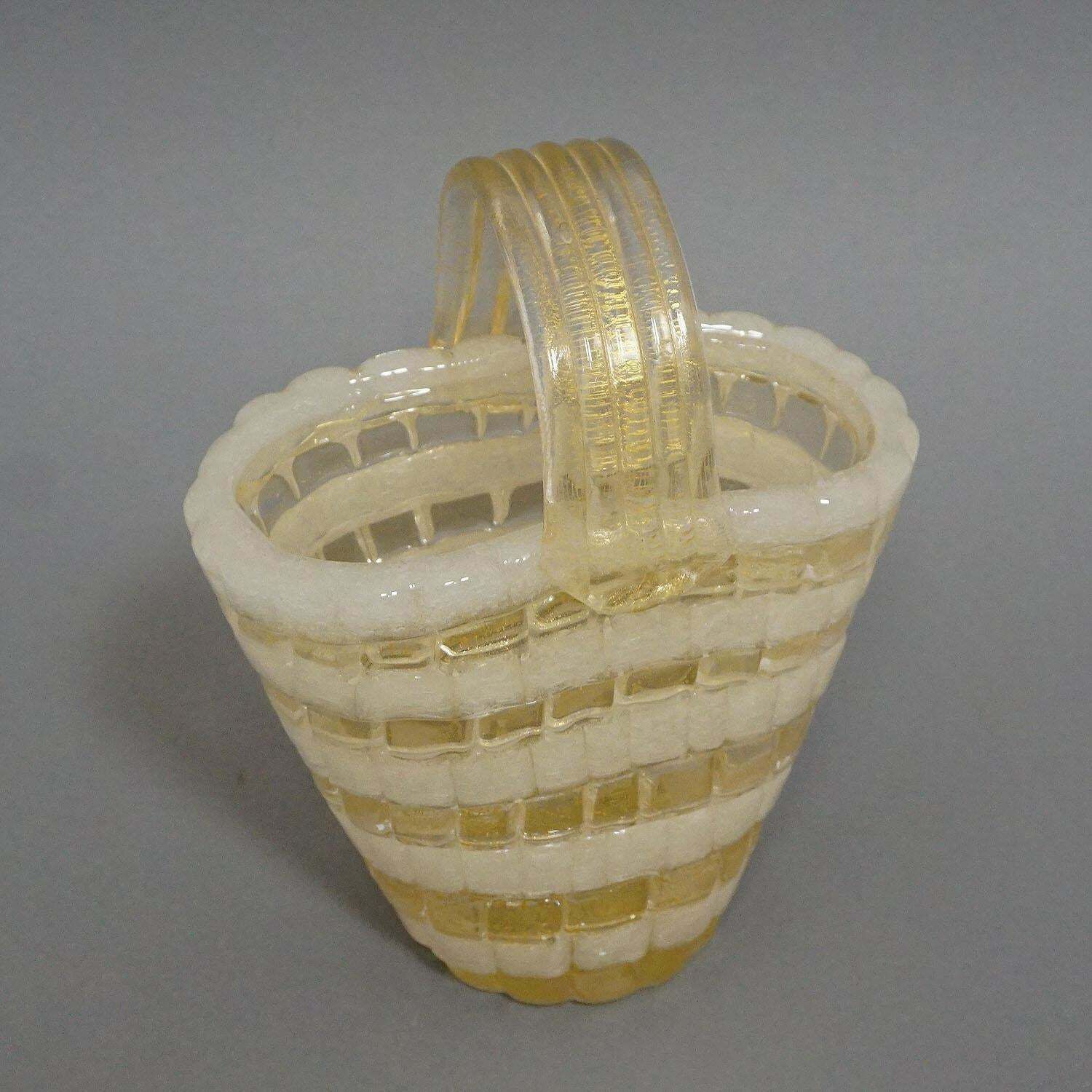 Ercole Barovier For Barovier & Toso Attr. Glass Basket Circa 1940s photo furniture
