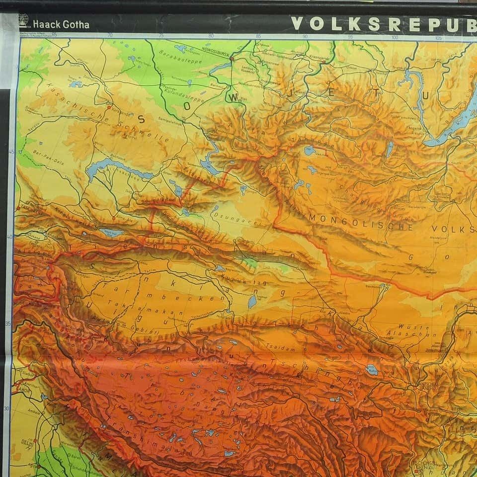 Vintage Picture Poster Wall Chart Rollable Large Map Peoples Republic Of China photo furniture