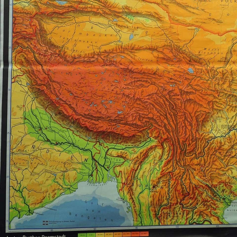 Vintage wandkaart – grote oprolbare kaart van de Volksrepubliek China photo Kunst