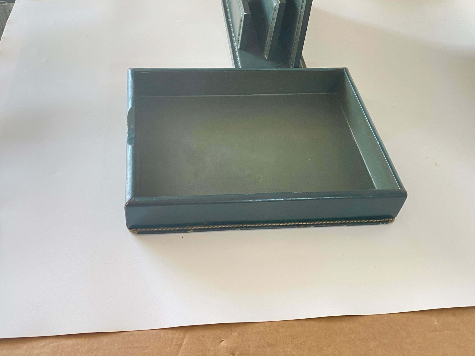 Desk Accessories, Letter Holder By Jacques Adnet And Letter Tray Paper Holder photo vinterior