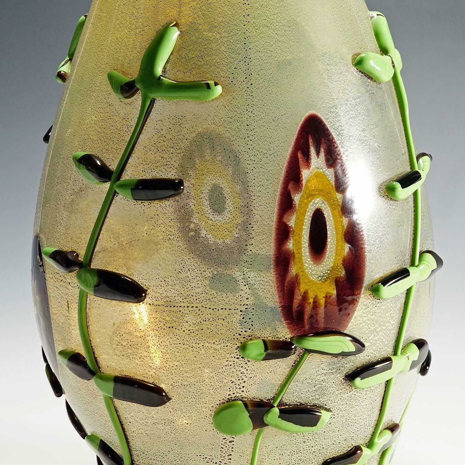 Monumental Art Glass Vase By Licio Zanetti, Murano Ca. 1970s photo Home Decor