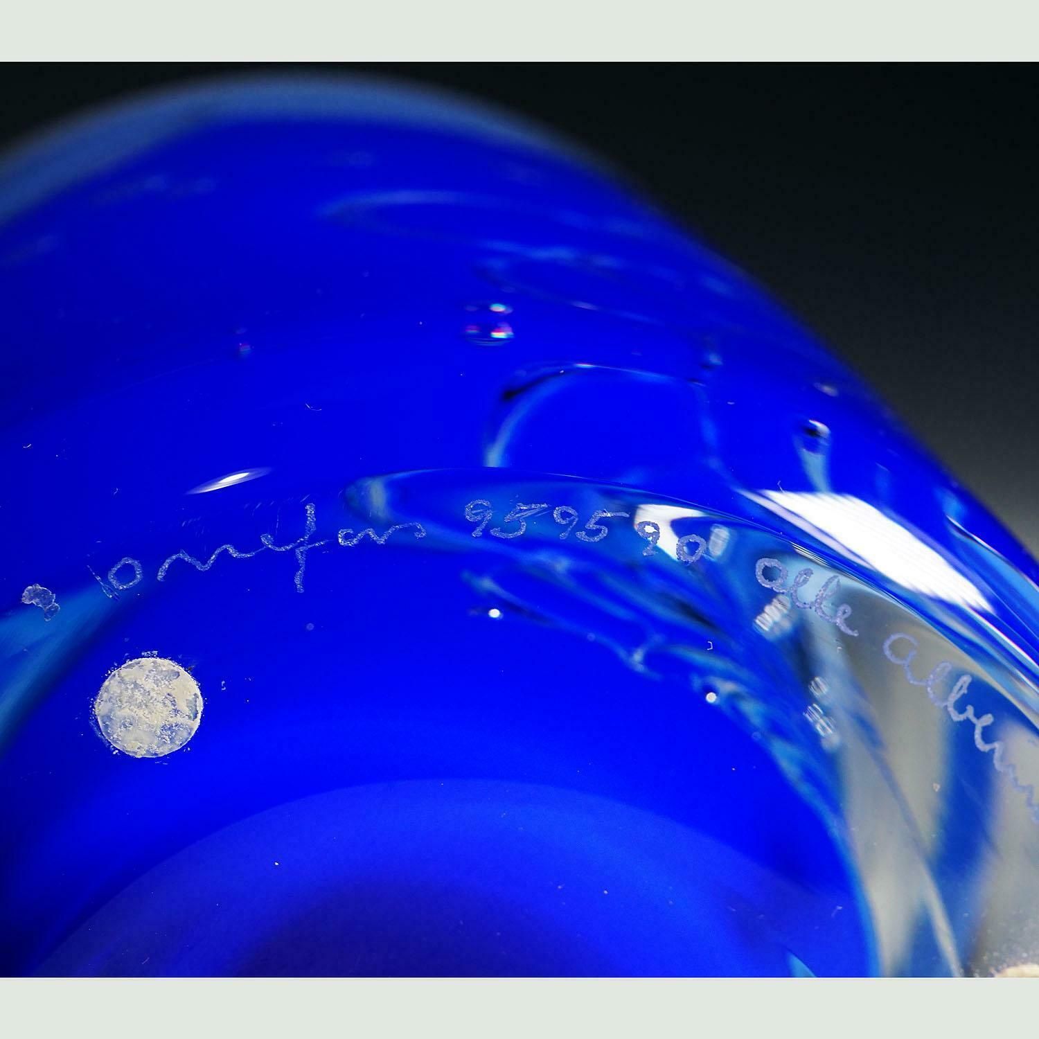 photo for sale Massive Ariel Vase By Olle Alberius For Orrefors, Sweden 1987