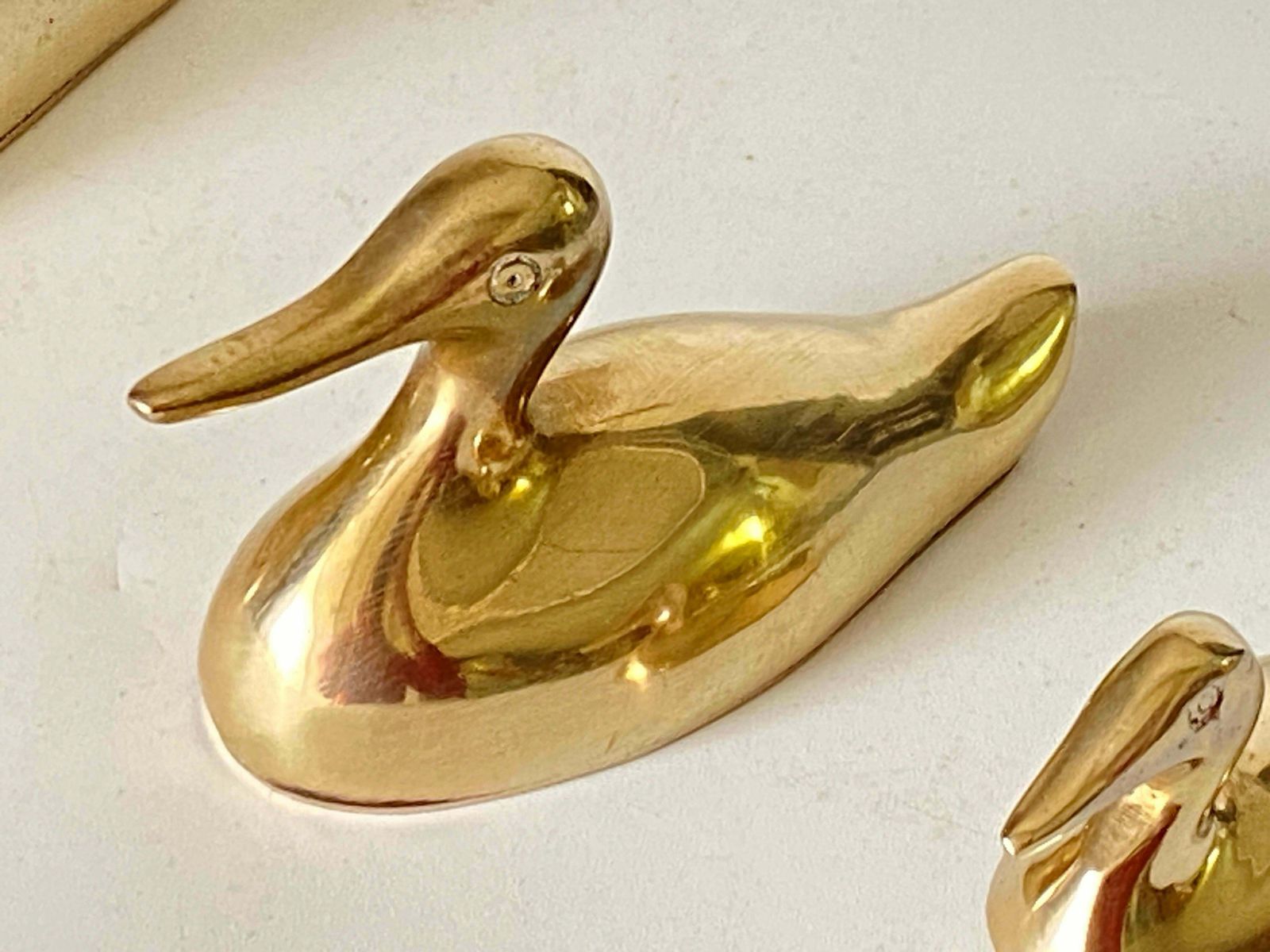 Decorative Set Of 3 Sculptures Shaped, In Brass, France, 1970s photo for sale