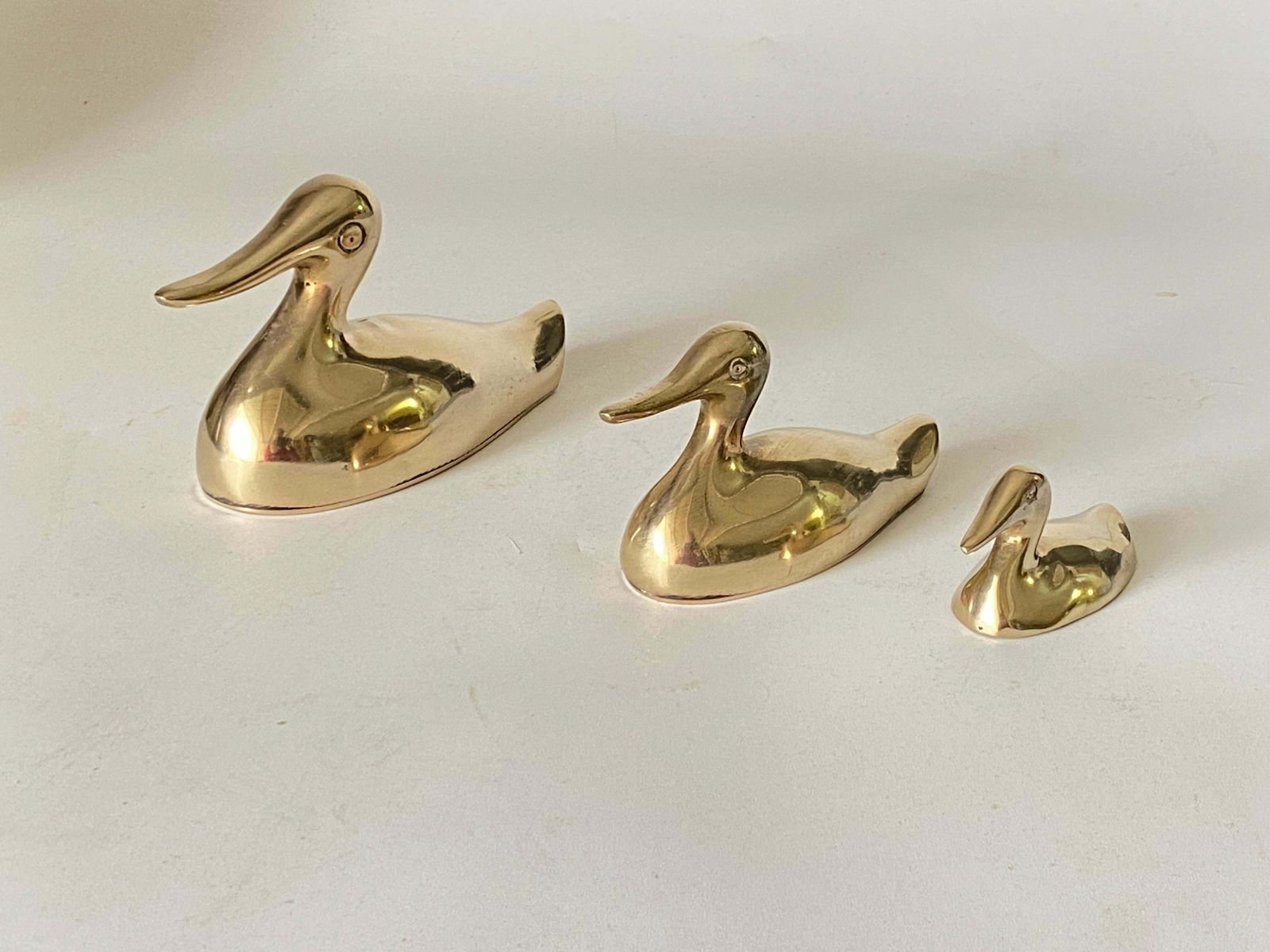 Decorative Set Of 3 Sculptures Shaped, In Brass, France, 1970s photo Art