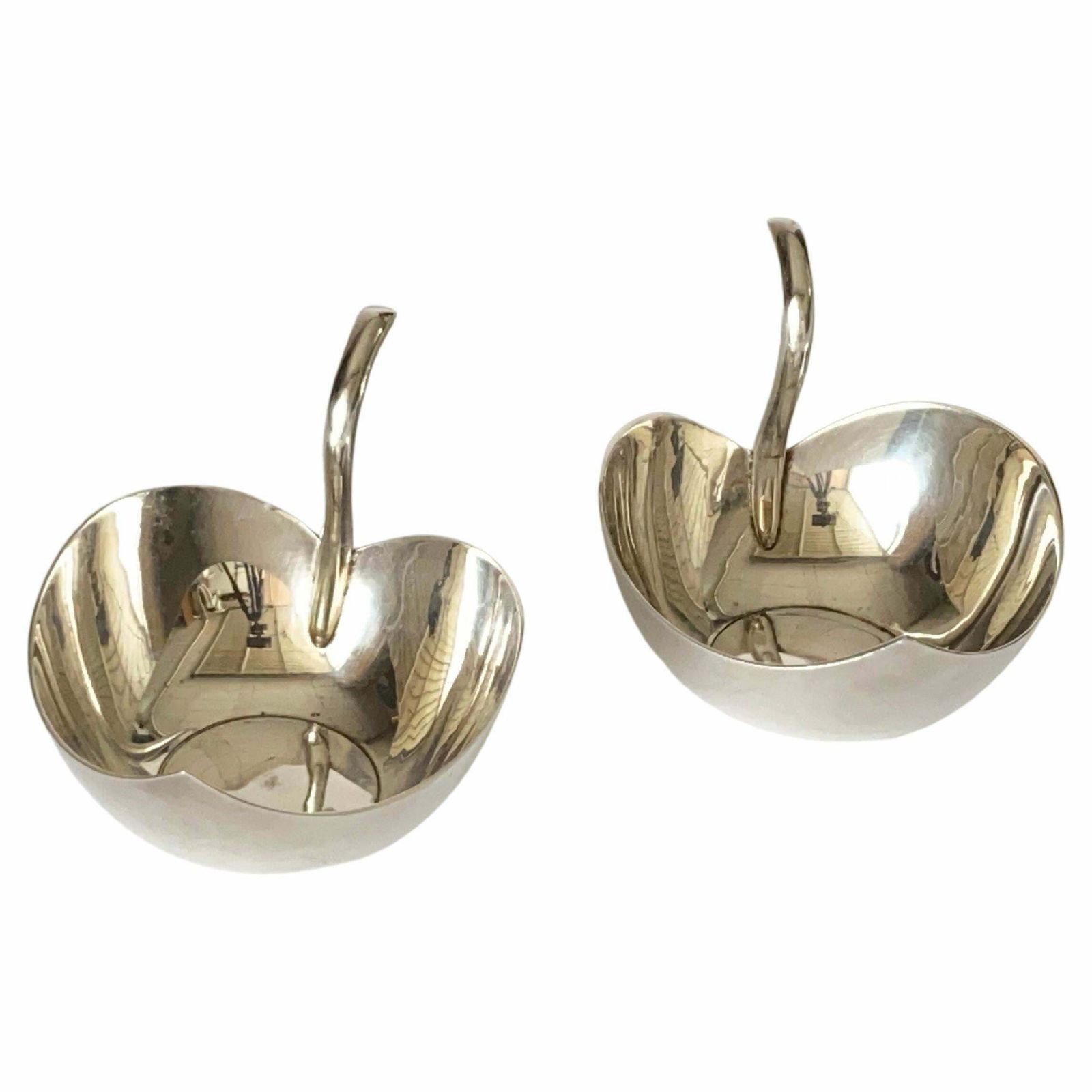 Pair Of Silver Plate Metal Bowl Or Vide Poche, France, 1940