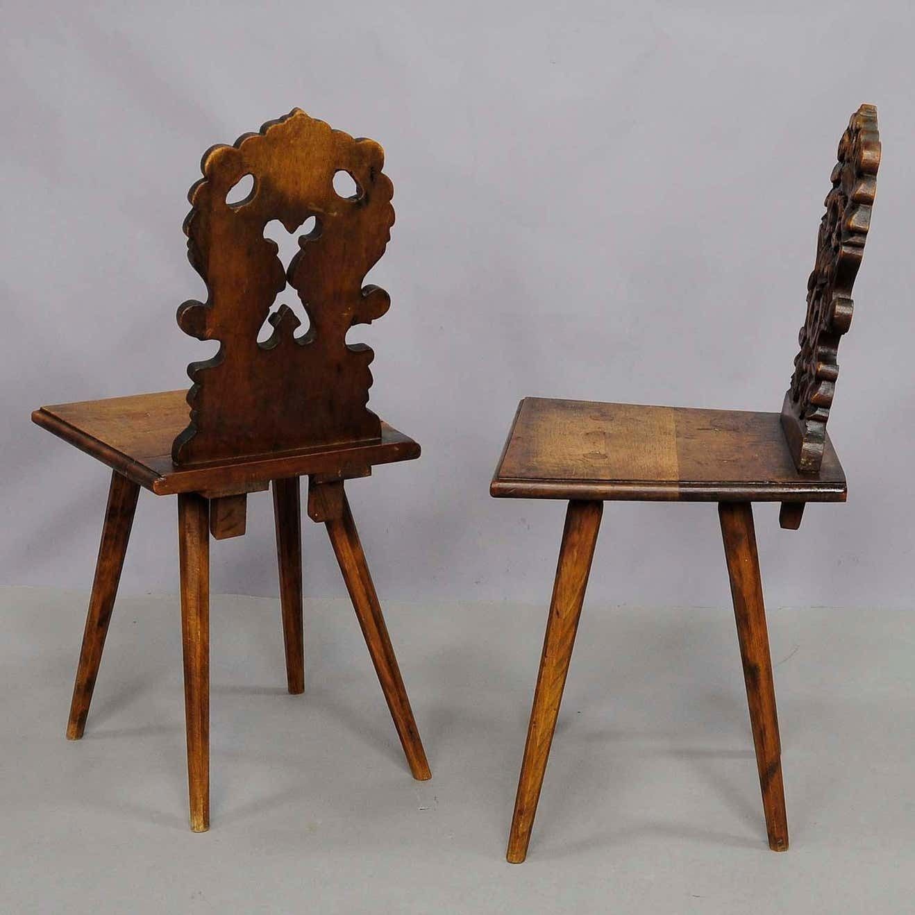 Pair Renaissance Style Carved Children Chairs, Ca. 1890 photo 1229.0