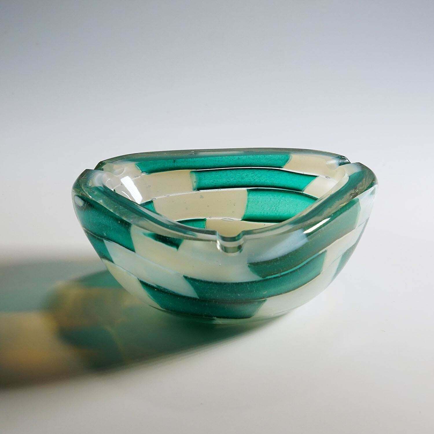 Vintage Murano Pezzato Art Glass Ashtray By Barovier & Toso 1950s photo furniture