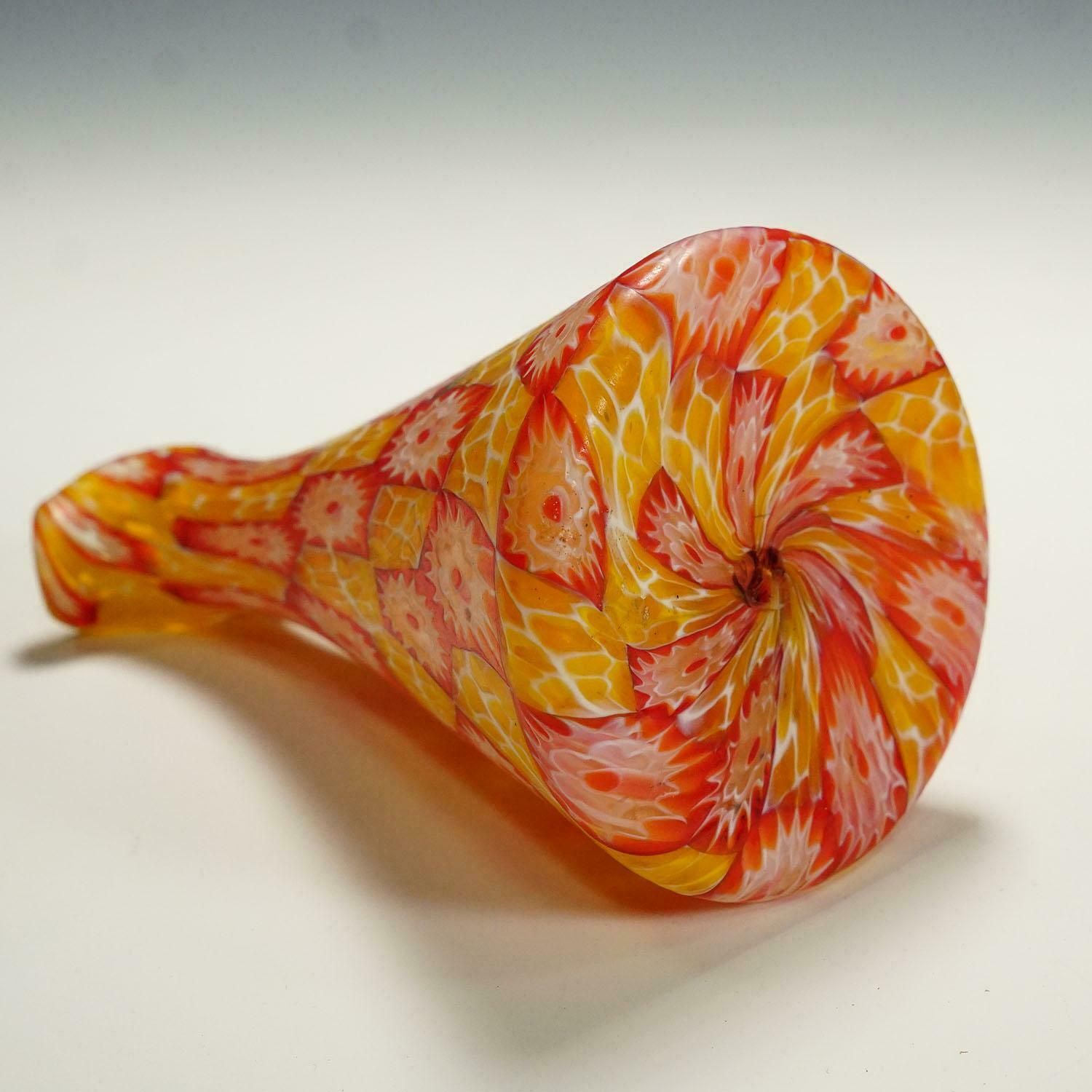 Antique Millefiori Jug With Handles By Fratelli Toso, Murano, Circa 1920 photo vintage