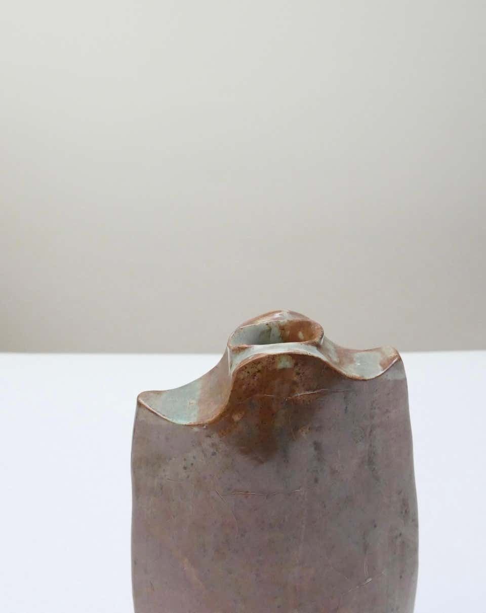 Mid Century Sculptural Terracotta Vase, France photo vinterior
