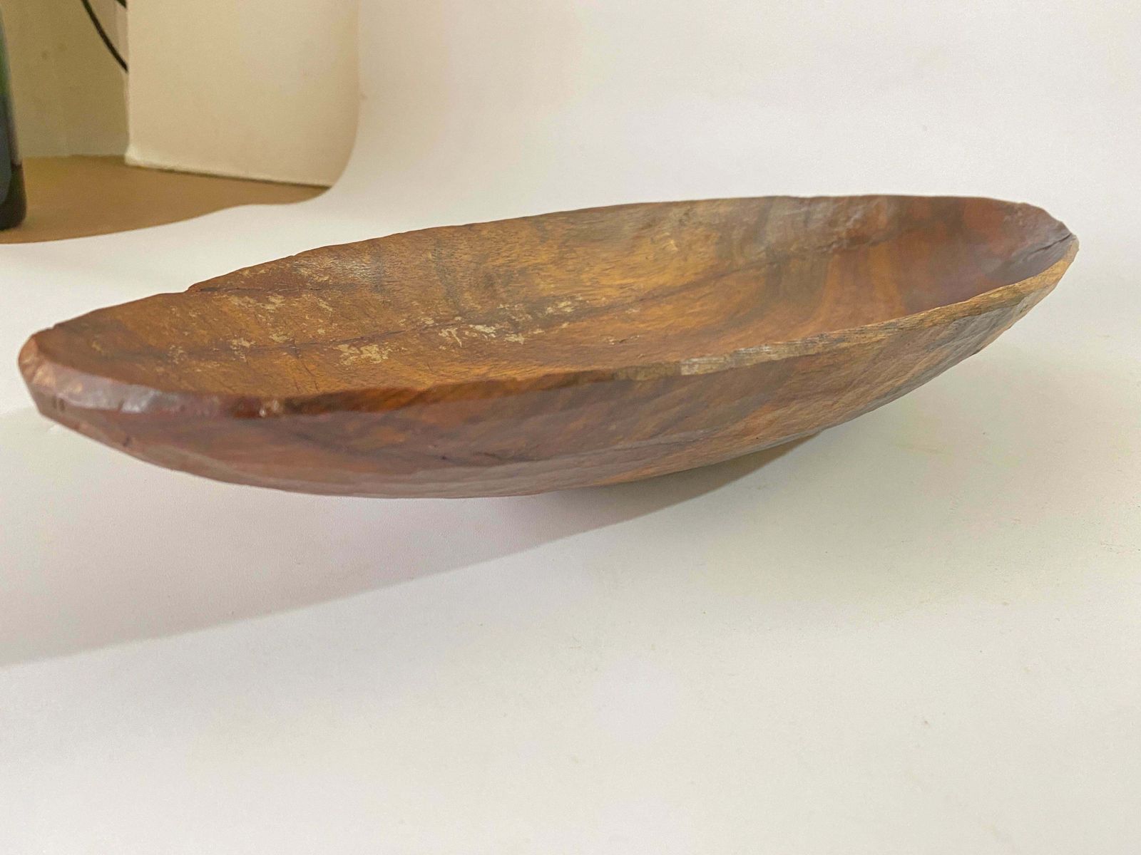 Brutalist Wood Bowl, Large, In A Brown Patina, France, Circa 1960 photo Home Decor
