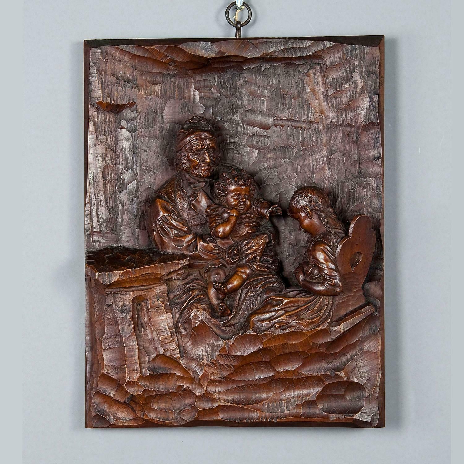 Relief Woodcarving By Hermann Steiner Meran 19th Century photo furniture