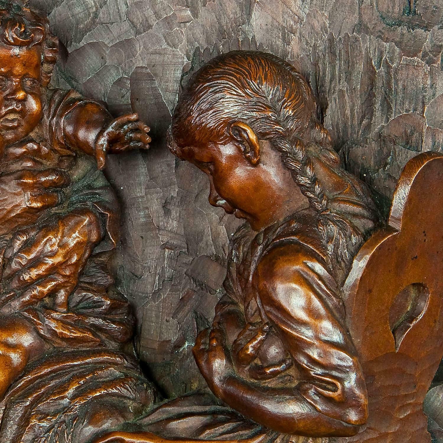 Relief Woodcarving By Hermann Steiner Meran 19th Century photo 2525.0