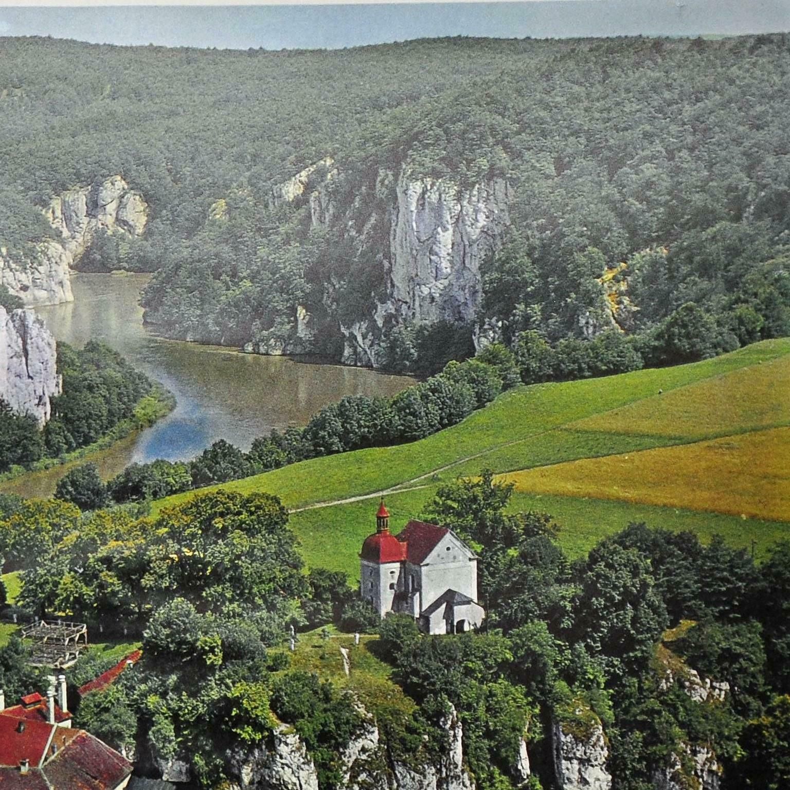 Danubian Breach Monastery Weltenburg Vintage Oprolbare Wandkaart Fotoposter photo for sale