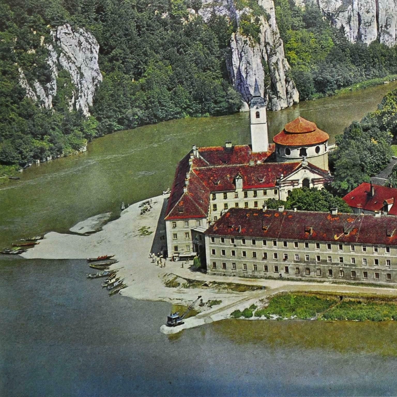 Danubian Breach Monastery Weltenburg Vintage Rollable Wall Chart Photo Poster photo Art