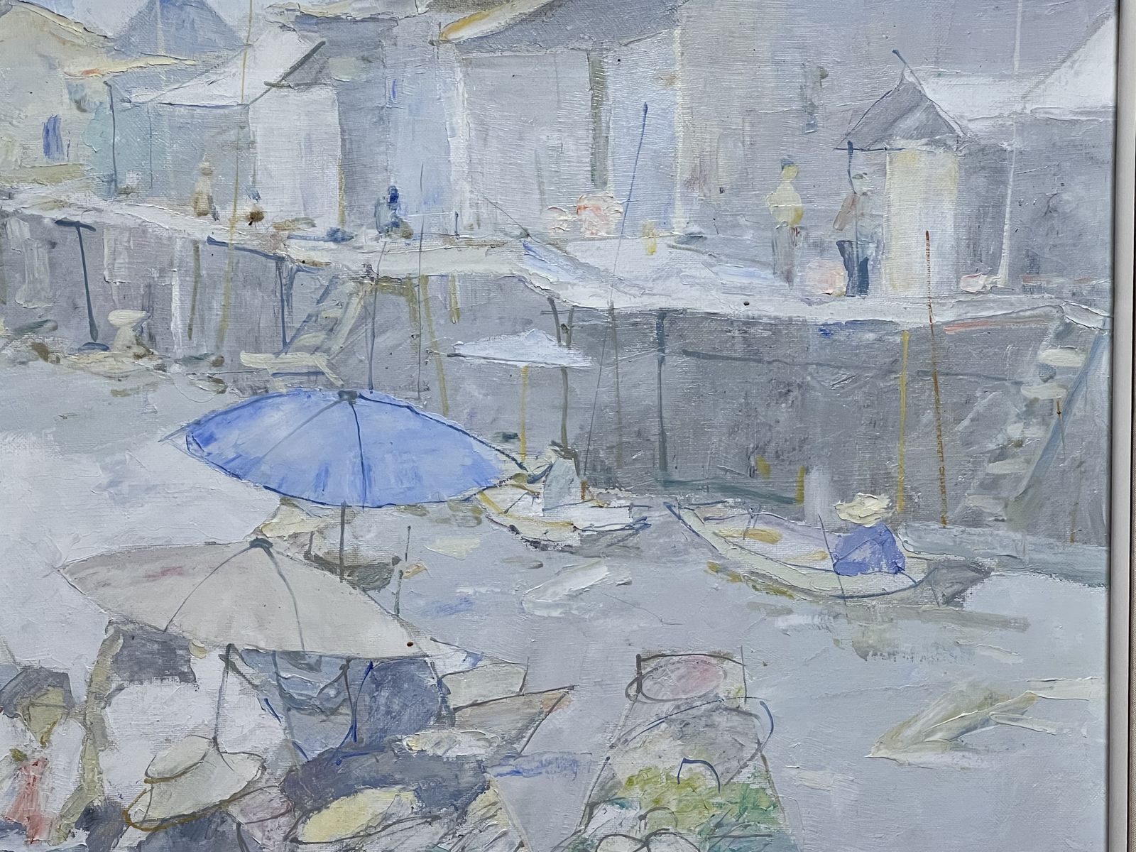 Impressionist 'Canal Vendors In Thailand' Artwork By Thai Artist Patamares Livisit photo buy