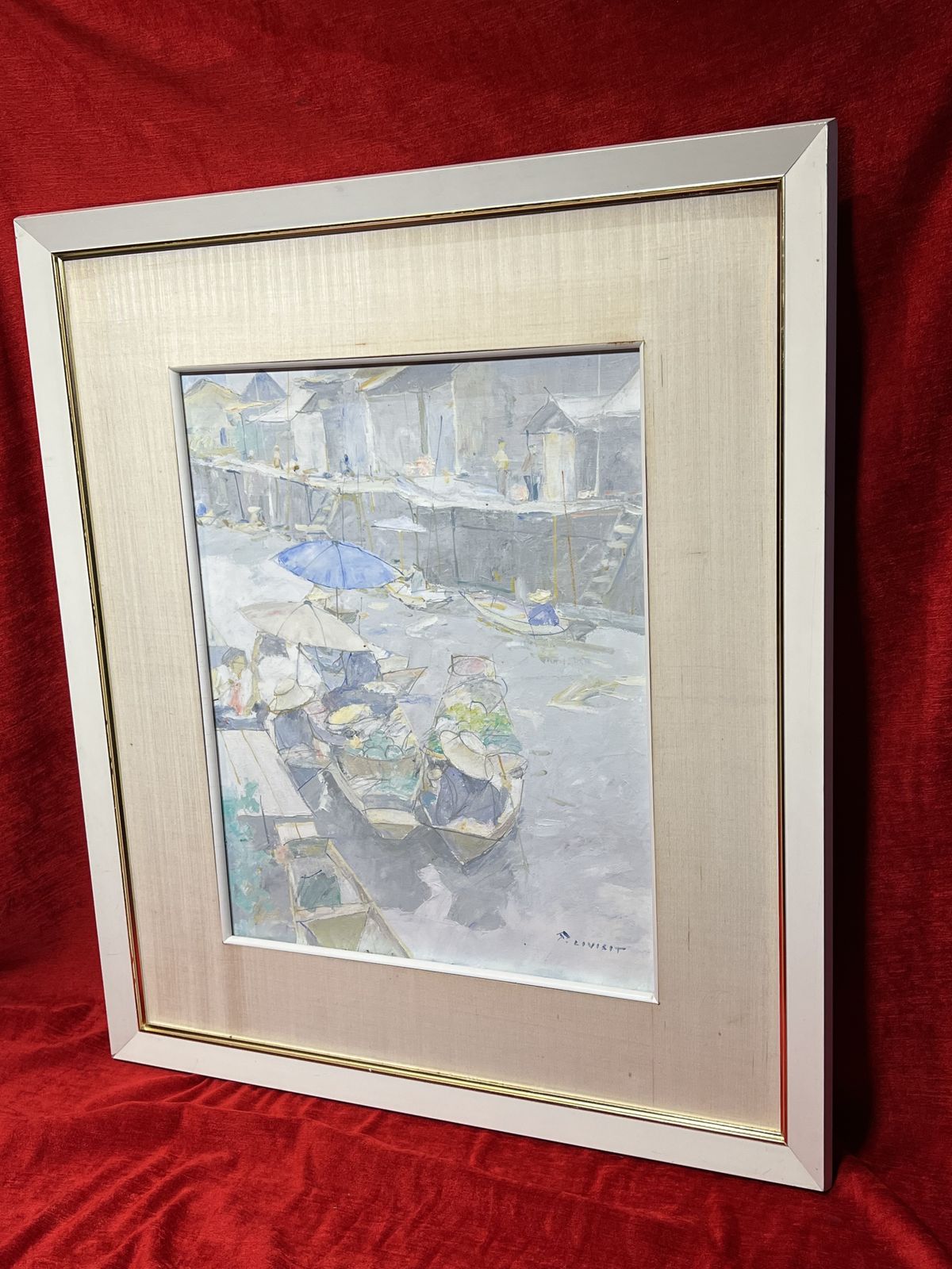 Art Impressionist 'Canal Vendors In Thailand' Artwork By Thai Artist Patamares Livisit photo