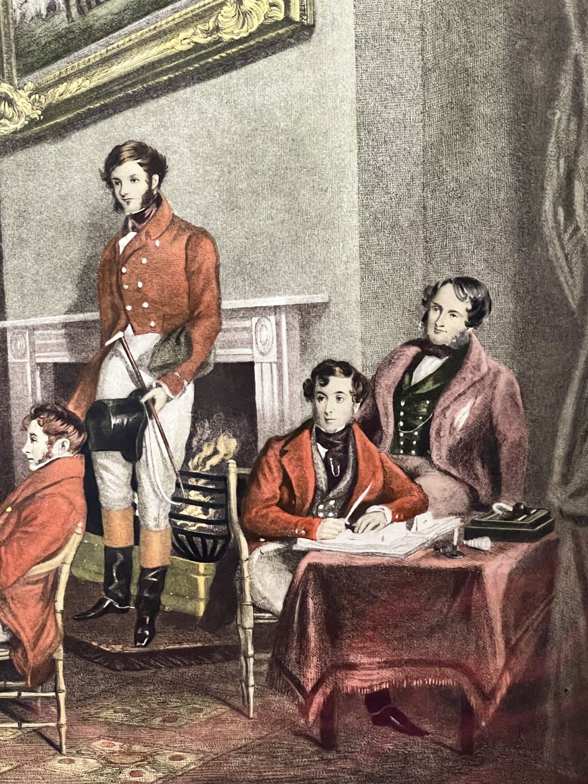 'The Melton Breakfast' Hand Tinted Lithography After Hudgson And Graves 1839 Publication Set In Acanthus Gilt Wood Frame photo buy