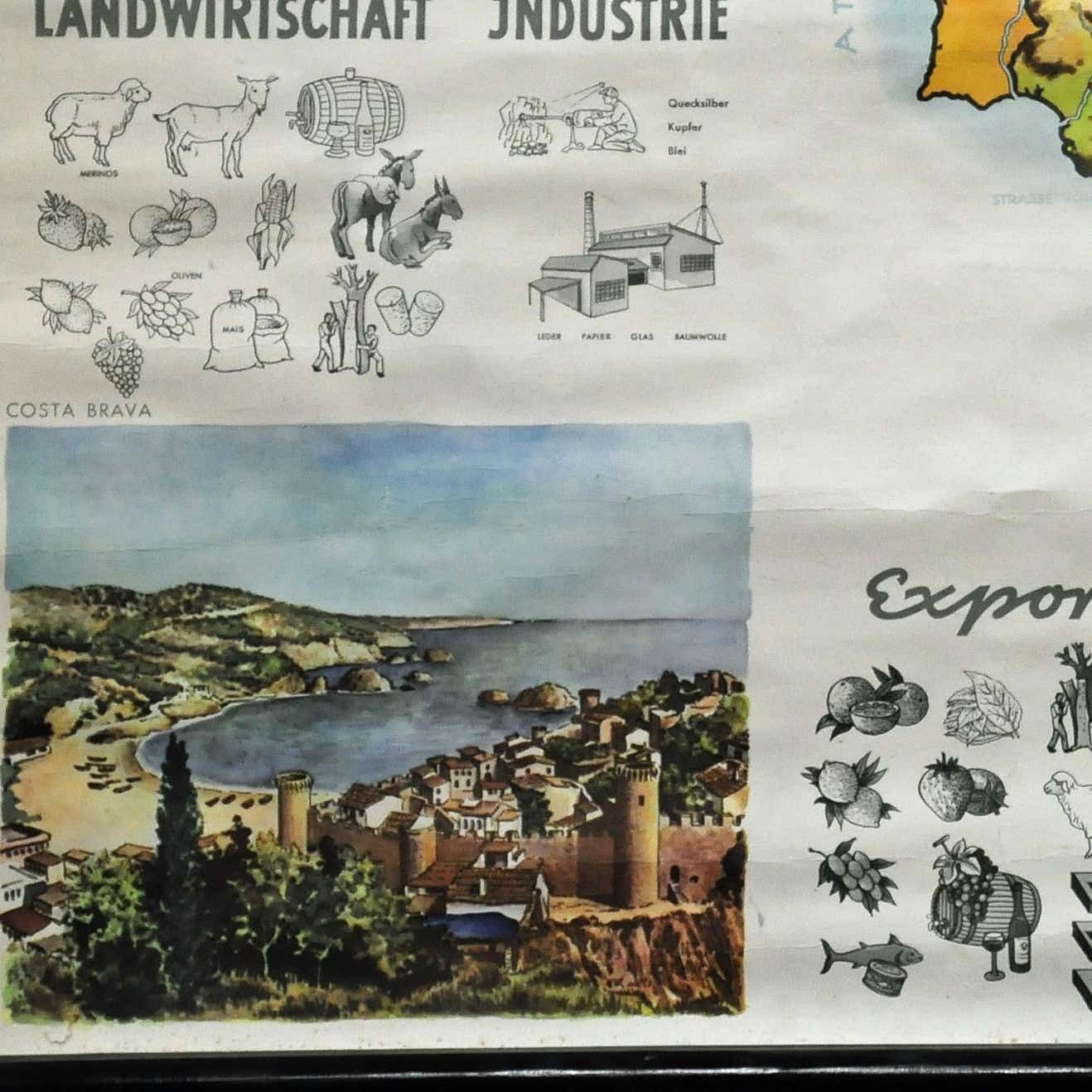 Cottagecore Wall Chart Spain Landscape Culture Souvenir Rollable Map Poster photo 322.0
