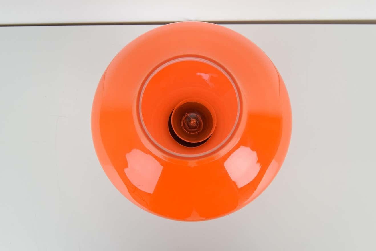 All Glass Orange Table Lamp By Valasske Mezirici1970's photo 405.0