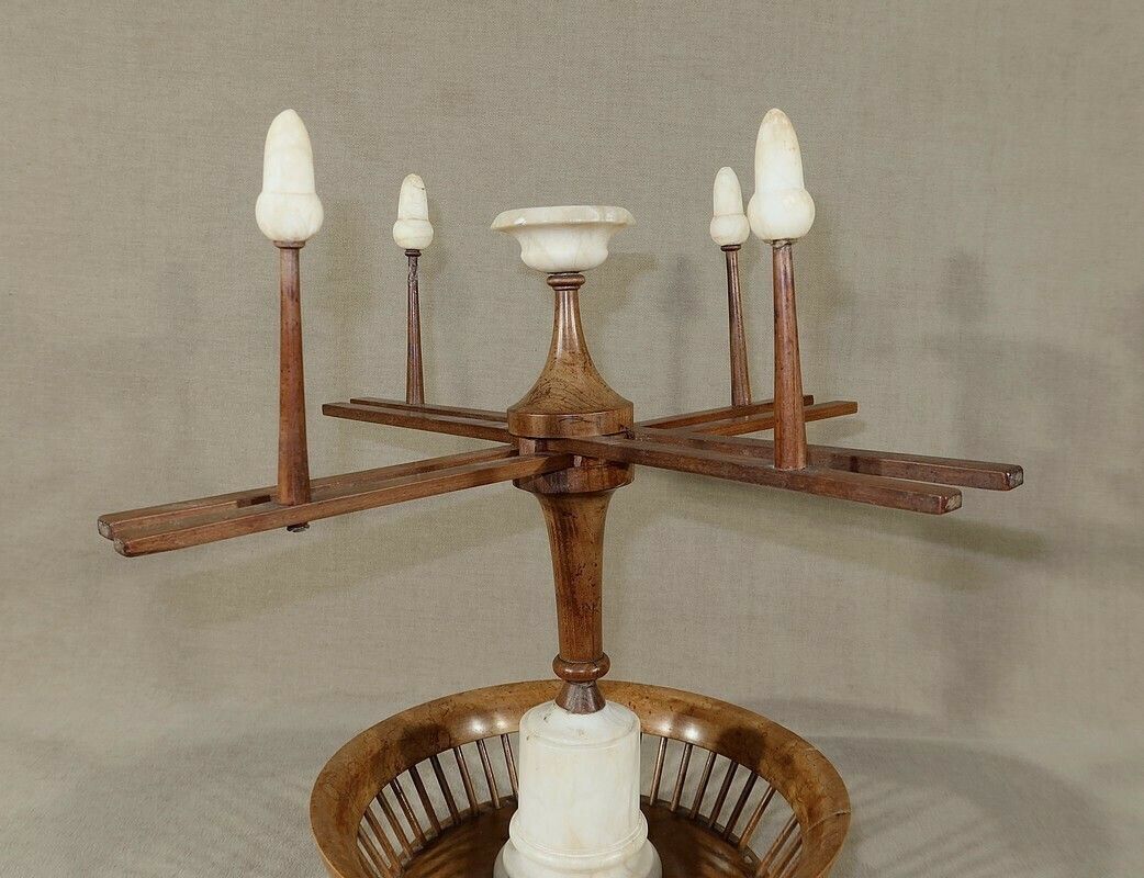 Small Wool Dispenser In Wood And Alabaster, Early 19th Century photo buy