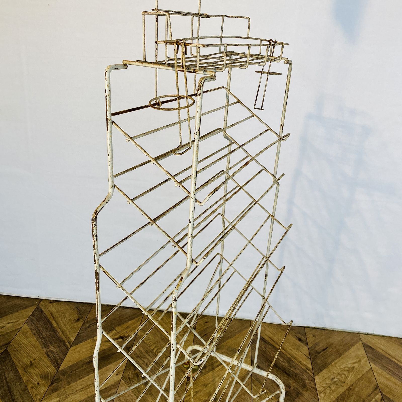 photo furniture Vintage French Metal 6 Tier Shop Display Stand, 1970s