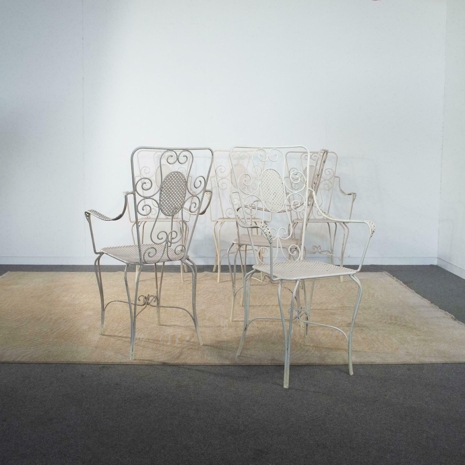 Casa E Giardino, Six White Painted Metal Chairs, 1942 photo 2373.36