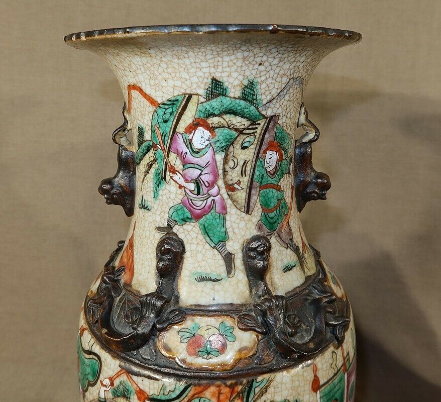 photo buy Pair Of Nanjing Porcelain Vases, China, Late 19th Century