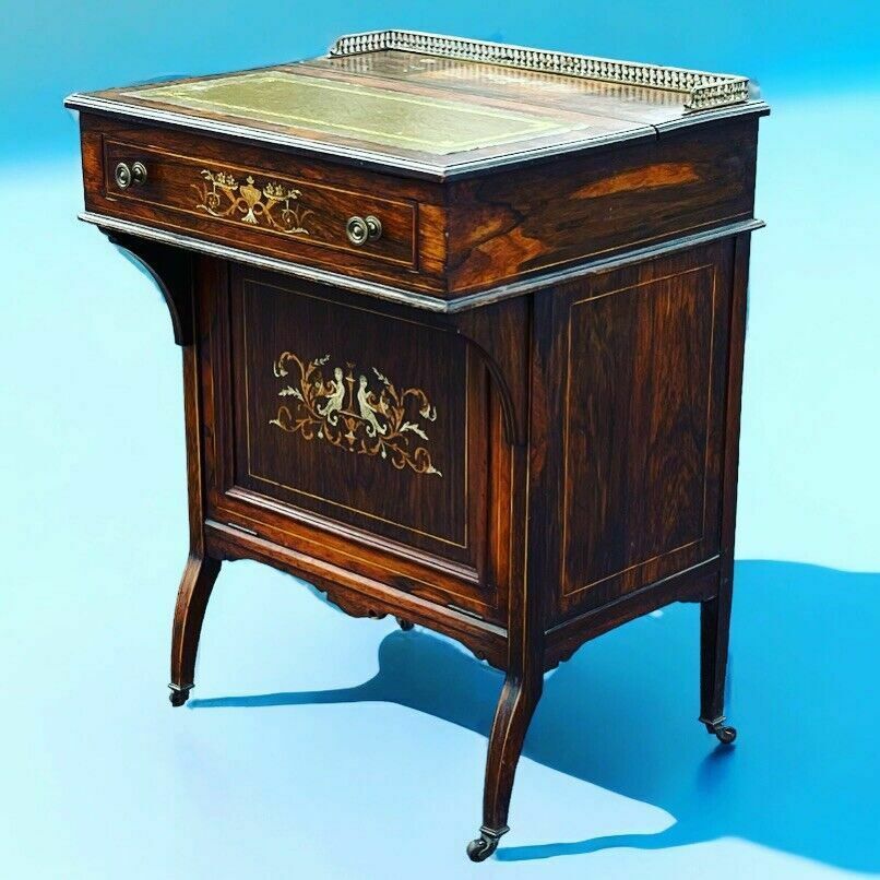 Victorian Rosewood Davenport Desk And Chair Possibly By James Shoolbred photo furniture
