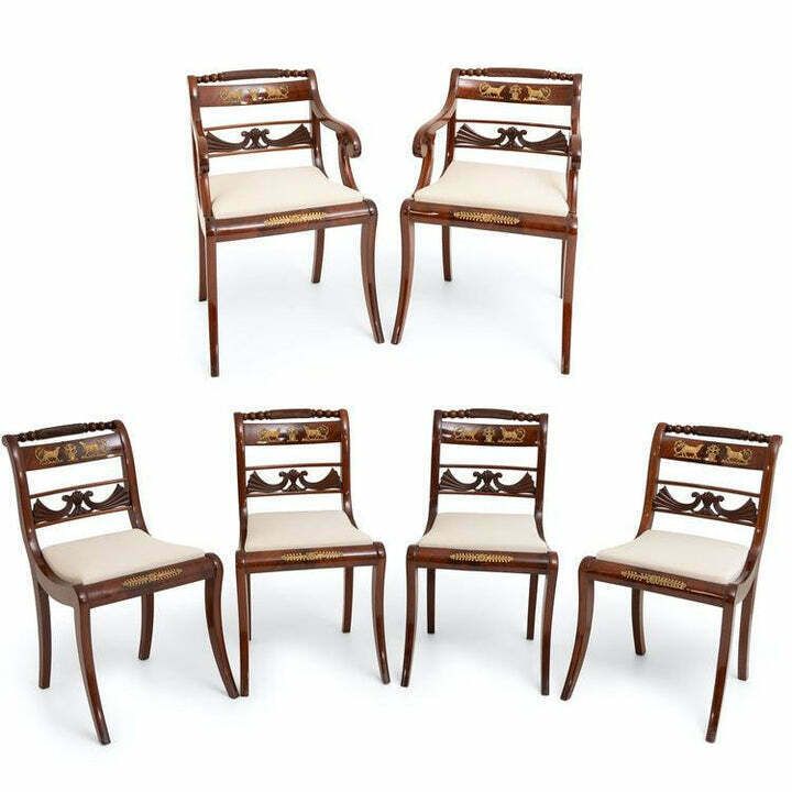 Set Of Eight Dining Room Chairs And Armchairs, Northern Germany Around 1830 photo furniture