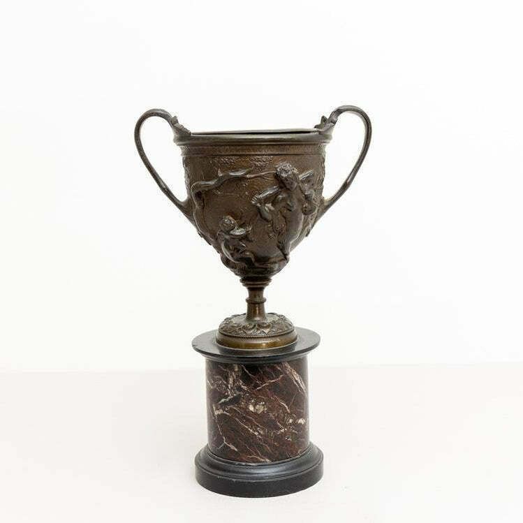 Bronze Tazzas After A Pompeian Antique, Italy 19th Century photo vintage