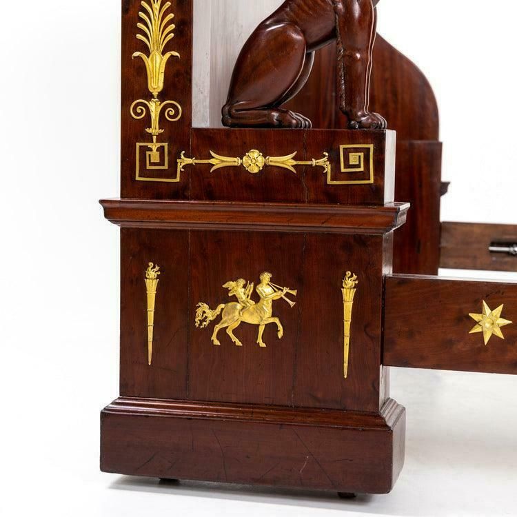 22037.0 Empire Bed With Winged Caryatids And Firegilt Bronze Applications, France Circa 1815/20 photo