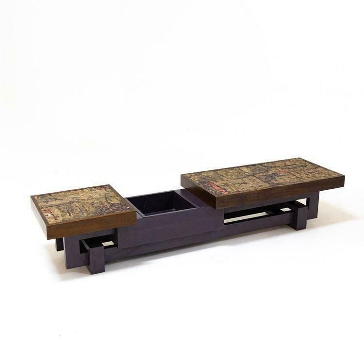 photo furniture Coffee Table With Stone Mosaic, Probably Italy, Mid 20th Century