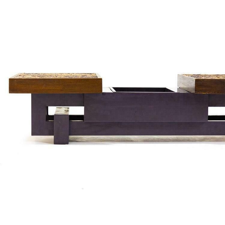 Furniture Coffee Table With Stone Mosaic, Probably Italy, Mid 20th Century photo